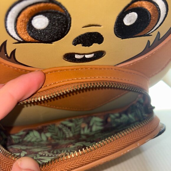 Disney Star Wars Loungefly Cute Wicket Ewok Footsie Yub Nub Mini Backpack Soft - Picture 11 of 11